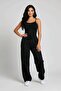 Yoho Embroidered 3 Thread Embroidery Winter Sweatpants Black - 4