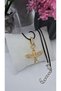 Phoenix Figured Black Rope Chain Gold Color Zircon Stone Necklace-45Cm - 7