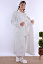 Ecru Long Quilted Dressing Gown Maternity Pajama Set Effortt - 2