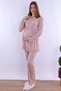 Cotton Maternity and Postpartum Pajama Set with Breastfeeding Features Carpediem |   Elastic Waistband - Dried Rose - 8