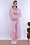 Long Robe Maternity Pajama Set with Breastfeeding Feature Effortt - Pink - 2