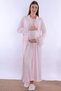 Cotton Pajama Maternity Nightgown Set – Maternity Nightgown with Breastfeeding Feature - Pink - 2