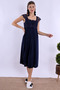 Cotton Maternity Nightgown with Breastfeeding Feature Effortt - Navy Blue - 6