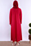 Soft Textured Maternity Nightgown Set with Hijab Effortt - Cherry - 6