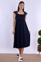 Cotton Maternity Nightgown with Breastfeeding Feature Effortt - Navy Blue - 7