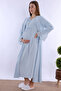 Cotton Pajama Maternity Nightgown Set – Maternity Nightgown with Breastfeeding Feature - Blue - 4