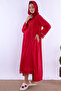 Soft Textured Maternity Nightgown Set with Hijab Effortt - Cherry - 5
