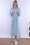 Comfortable Cut Cotton Dressing Gown Maternity Nightgown Set Effortt - Blue - 5