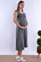 Cotton Maternity Nightgown with Breastfeeding Feature Effortt - Gray - 4