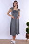 Cotton Maternity Nightgown with Breastfeeding Feature Effortt - Gray - 5