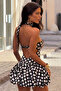 Strapless Backless Polka Dot Mini Balloon Dress - 7