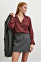 Women's V-Neck Loose Fit Premium Fabric Plain Basic Stylish Satin Shirt Nmr1200