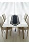 Infinity Model Velvet Fabric Tulle Detailed Tasseled Decorative Tablecloth Runner - 2