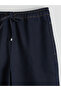 Navy Blue Wideleg Women's Jean Pants with Elastic Waist from Plus-Store - 6