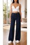 Camel Women's 90's Power Lycra Colorfast Navy Blue Super High Waist Loose Jeans Palazzo Trousers - 4