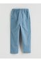 Lcw Kids Blue Elastic Waist Linen Blended Boys' Trousers - 3