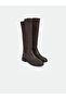 Brown Leather-Look Women's Boots