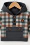 Hooded Plaid Detailed Baby Set - 2