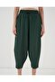 6591 Woven Baggy Trousers - Emerald Green - 3