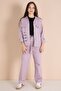 Pink Text Detail Shirt Girls' Pants Gabardine Set 23564