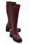 767-3013 Burgundy Zippered Daily Women's Boots - 4
