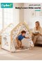 Kids Play Tent, Wooden Children Tent House, Kids Playhouse with Side Storage Bags, Toddler Activity - 5