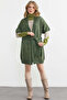 Comfortable Fit Bat Sleeve Belted Knitwear Vest - Green - 2