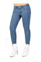 Women Skinny Side Tape Jeans In Light Blue - 3