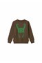 Figure Printed Brown 3-Yarn Comfortable Warm Sweatshirt for Girls/Boys - 2