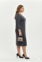 Women's Plus Size Zipper Collar Three Quarter Sleeve Cotton Dress 5440-26 - 5