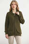 Polo Collar Zippered Cotton Knitwear Cardigan - Khaki - 3