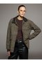 Quality Pieces from Çelebi Store Women's Embroidered Loose-Fit Cashmere Jacket with Leather Collar and Checkered Pattern