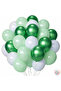 Metallic Green and Macaron Green White Balloon Set |   24 Piece a Quality Balloon, Party and Birthday Set - 2