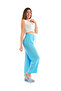 Women Bright Blue Drawstring Casual Lounge Wide Pants - 7