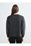 Anthracite Crew Neck Bow Embroidered Women's Knitwear Sweater - 4