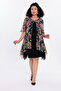 Women's Plus Size Blouse Floral Pattern Tulle Fabric Inside Lining Short Sleeve Comfortable Fit Modern Blouse Ng5023