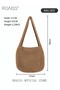 Women Knitting Bag Large Capacity Tote Bag Messenger Bag Shoulder Bag Solid Color - 6