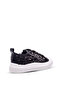 Sweet Girl's Sequined and Laced Black Color Sneaker - 3