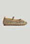 Gold Mesh Ballerina Shoes - 6