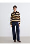 Esvab • Modern & Distinctive Devrik Roba Collar Striped Women's Knitwear Sweater - 2