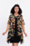 Women's Plus Size Blouse Floral Pattern Tulle Fabric Inside Lining Short Sleeve Comfortable Fit Modern Blouse Ng5023 - 3