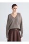 Esvab • Modern & Distinctive V Plunge Loose Fit Women's Knitwear Sweater - 2