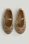 Gold Mesh Ballerina Shoes - 7