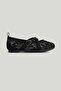Black Mesh Ballerina Shoes