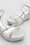 Modern Silver Stone Stylish Women's Wedge Heel Shoes - 2
