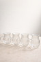 Set of 4 200 ml Borosilicate Glass Cups with Handles and Line Patterned Diamond Glass, Heat Resistant Transparent Kw-728 - 2