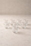 Set of 8 200 ml Borosilicate Glass Cups with Handles and Line Patterned Diamond Glass, Heat Resistant Transparent Kw-728 - 2