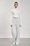Light Gray High Waist Wide Leg Knitwear Trousers