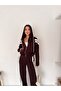 Women's Hooded Zippered Track Suit with Side Stripes - 5
