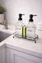 Double Glass Liquid Soap Dispenser & Detergent Dispenser Set with Metal Stand, 2X500 Ml, 2 Bottles